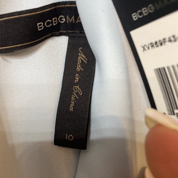 NWT BCBG MAXAZRIA PALE BLUE KATHYA DRAPED CUTOUT GOWN XVR69F43/L556A SIZE 10 - Picture 5 of 6